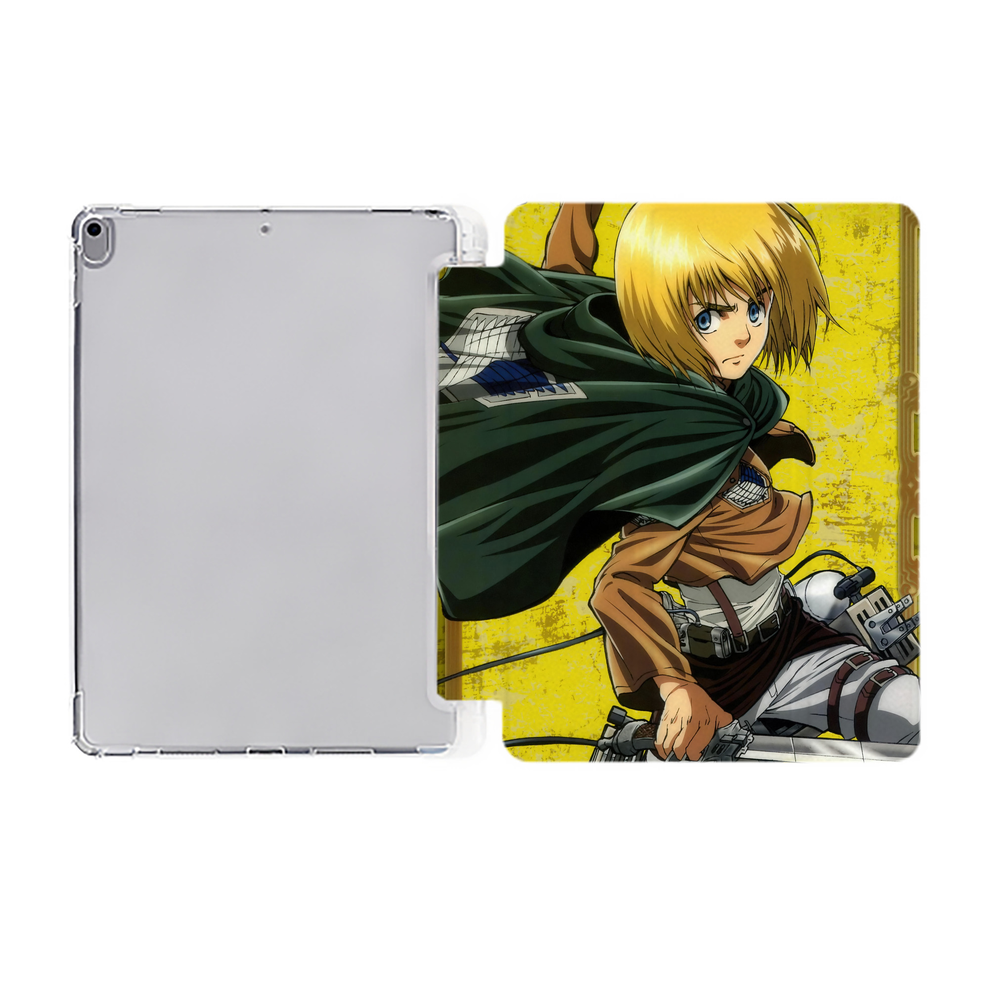 （画像用） 進撃の巨人 Attack on Titan IPad ケース ペン収納付き 三つ折りスタンド PUレザー×シリコン 対応機種9.5/10.5/10.9インチ